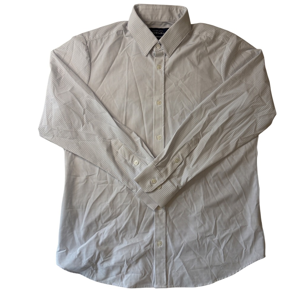 Mizzen+Main Blue Label Leeward‎ Check Dress Shirt Men's Medium Standard Fit